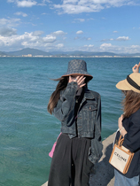 Retro American Collar Jeans Jacket Womens Spring 2022 New Korean Version Online Red Personality Short blouse Chains