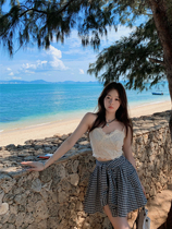 Heavy work lace harness vest female inner lap 2022 spring and summer new sexy pure desire to be slim outside wearing no small harnesses