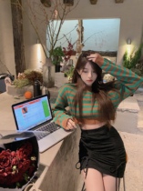 Retro Classic Stripes Spring style Knitting Shirt 2022 New Small Subshort blouses Design Sensation Female sweater