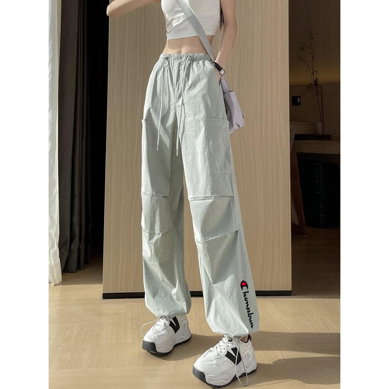 Jogging Champion American-Style Quick-Dry Work Pants for Women, Early Autumn Thin Loose-Fitting Jogger Casual Pants, Paratrooper Wide-Leg Sports Pants Jogging Champion American-Style Quick-Dry Work Pants for Women, Early Autumn Thin Loose-Fitting Jogger Casual Pants, Paratrooper Wide-Leg Sports Pants
