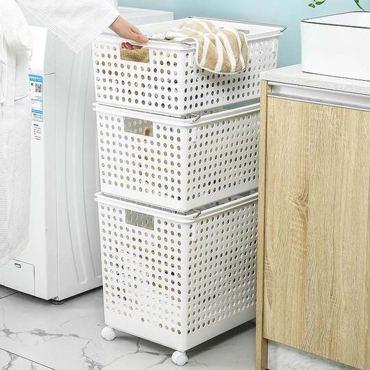 Dirty Clothes Basket ins Style Bathroom Clothes Storage Basket Dirty Clothes Hamper with Wheels Extra Large Miscellaneous Storage Box for Home Use