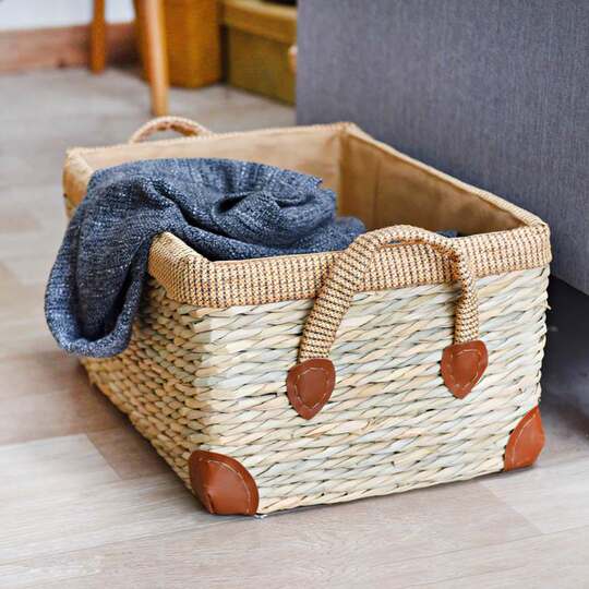 Thickened American Straw Storage Box, Living Room Miscellaneous Basket Box, Rattan Storage Box, Wardrobe Storage Basket, Woven Storage Box