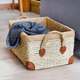 Thickened American Straw Storage Box, Living Room Miscellaneous Basket Box, Rattan Storage Box, Wardrobe Storage Basket, Woven Storage Box