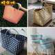 Floral Blue Woven Basket Bamboo Basket Storage Basket Picnic Basket ins Large Portable Rattan Shopping and Picking Basket