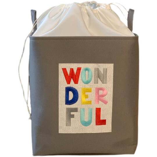 Thickened Children's Toy Storage Basket with Drawstring Canvas Storage Bag for Clothes, Dirty Clothes Basket, Cartoon Dirty Clothes Bucket