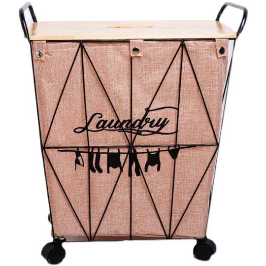 Nordic Ins Style Light Luxury Iron Laundry Basket, Laundry Hamper, Storage Basket for Clothes, Toys, and Miscellaneous Items, Bathroom Laundry Bin with Lid