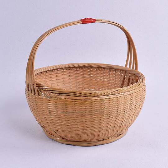 Bamboo Woven Basket, Hand-Held Basket, Handmade Fruit and Vegetable Basket, Egg Basket, Kitchen Storage Basket, Household Shopping Basket, Bamboo Products
