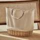 Shangxuan Home Wicker and Rattan Handbag Shopping Basket Women's Bag Woven Handbag Flower Basket Flower Picking Basket