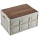 Outdoor Camping Storage Box Folding Box Camping Organizer Car Trunk Storage Box Wooden Cover Clothes Storage Box