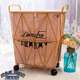 Nordic Ins Style Light Luxury Iron Laundry Basket, Laundry Hamper, Storage Basket for Clothes, Toys, and Miscellaneous Items, Bathroom Laundry Bin with Lid