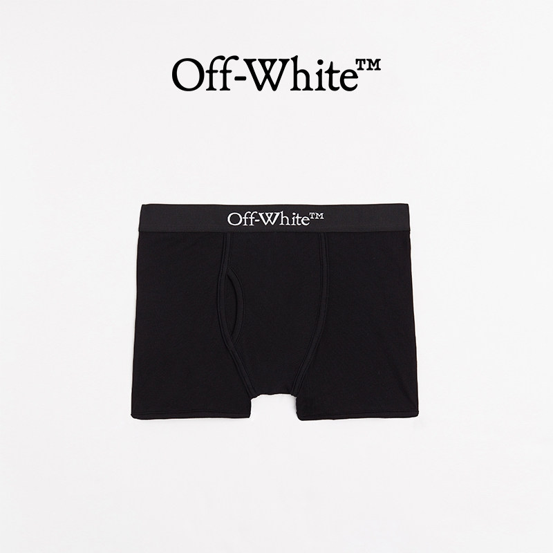 OFF - WHITE Men's black knitted single - bar logo four - corner underwear