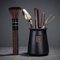 Ebony Wood Tea Ceremony Six Gentlemen Set Kung Fu Tea Set Accessories 6 Gentlemen Tea Making Tools Tea Needle Clamp Tea Knife