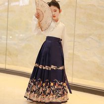 China Wind Girl Gutsuit Horse Noodle Skirt Suit 2024 Little girls thin style The ancient wind Han clothes skirt Spring Summer Ming Made in China