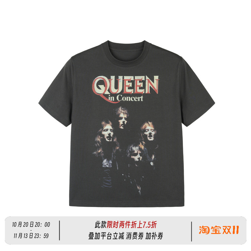 Newdecay Queen Queen Band Portrait Print Solona Cool-Fit Regular Shoulder Short-Sleeve T-Shirt for Men and Women