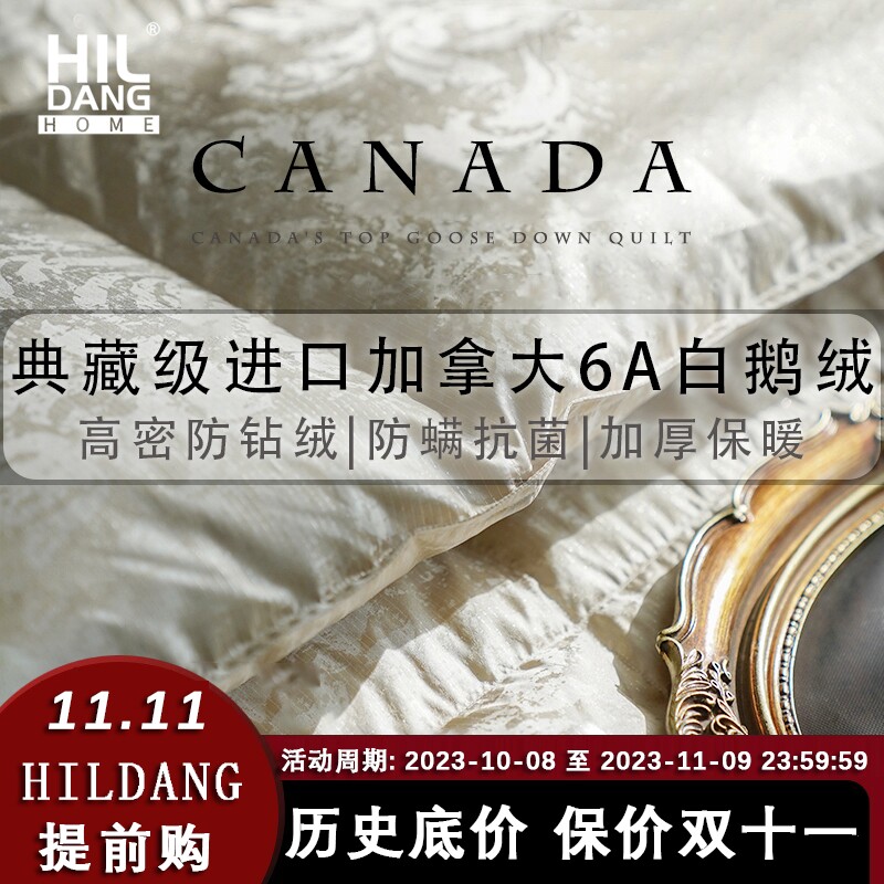 Upscale Canadian duvet quilted by 95 white goose down winter quilt by core genuine silk air conditioning by thickened warm double wedding quilt-Taobao