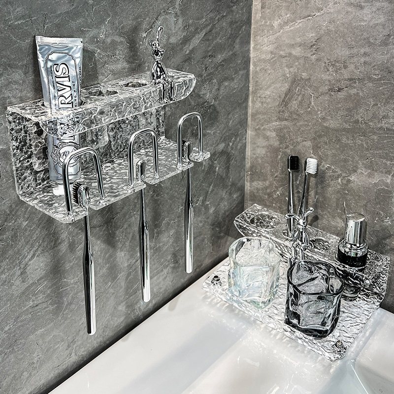Minimalist electric toothbrush rack toilet washing table top light lavish teeth cylinder Put toothpaste toothbrush tooth cup containing shelf-Taobao