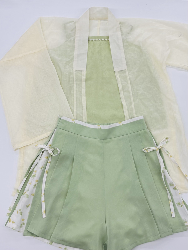 (Clearance) Han-Style Summer Shorts with Improved Color-Blocking Skirt Pants
