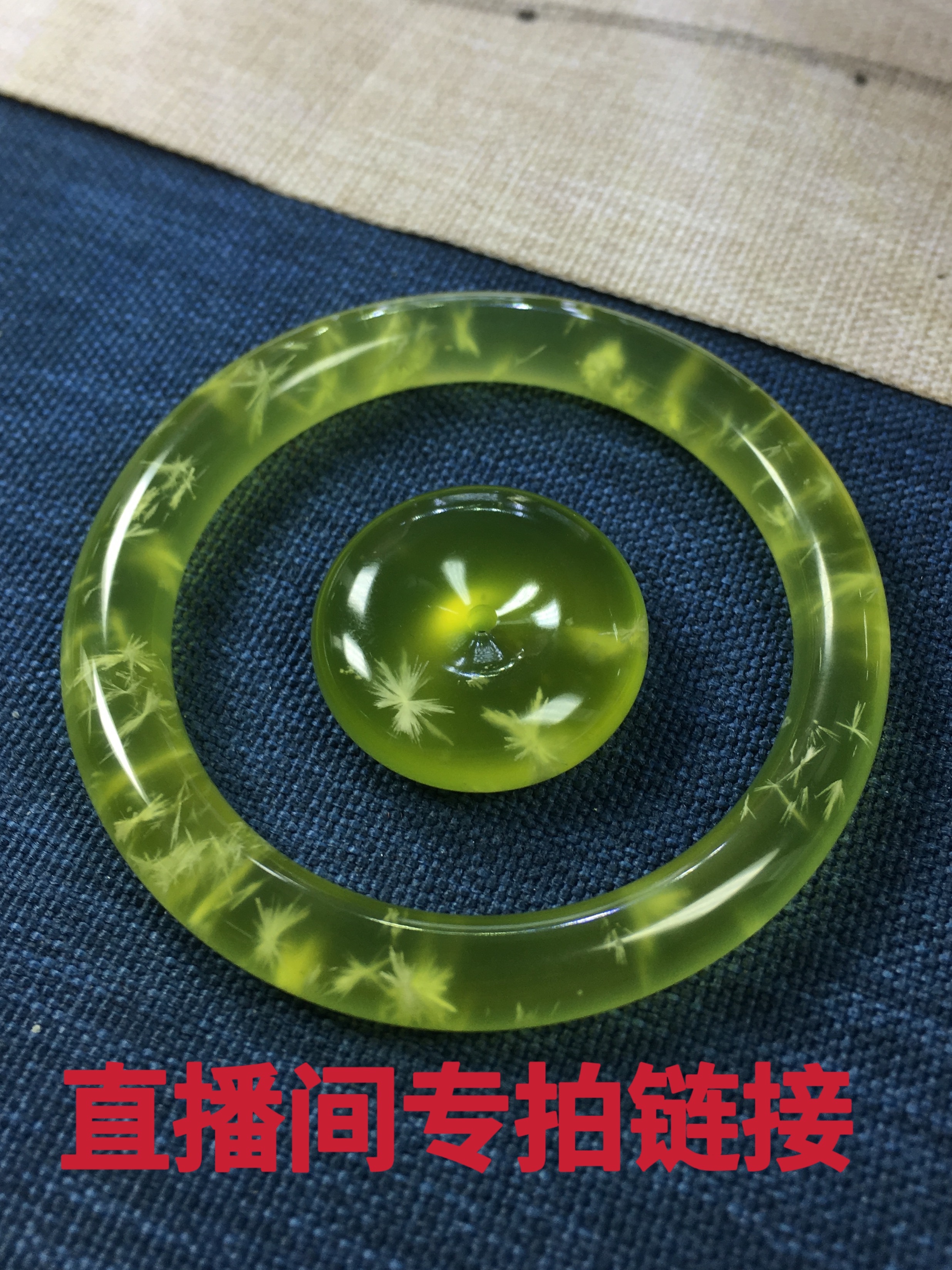 Xiaochen Jade New Product Boutique Xiuyu Liaoyang Water Grass Bracelet Fruit Green Natural Grass Flower Origin Factory Direct Sales