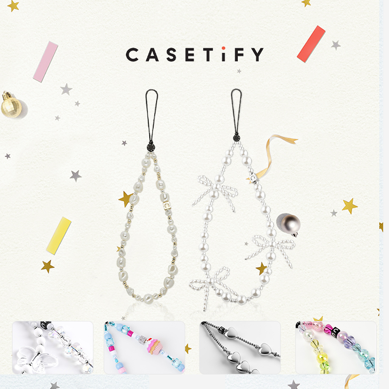 CASETiFY ビーズ/ハート/蝶/リボン/ケーキは、iPhone のあらゆるポータブル携帯電話チェーン アクセサリーに適しています。
