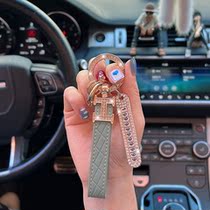 Car Key Buttons New Ins Women High Face Value Anti-Loss Number Plate Mesh Red Cirque Drilling Creative Pendant