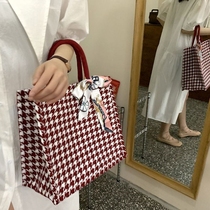 Wedding Bag Female Bridal Large Capacity Korea Ins Canvas Handbag 2021 nets Red students Single shoulder Tot Senior