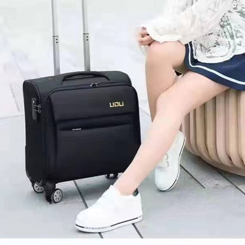 Small and Lightweight Oxford Cloth High-Speed Rail and Airline Carry-On Suitcase for Women 14inch 16inch Travel Code 18inch Suitcase for Men 20