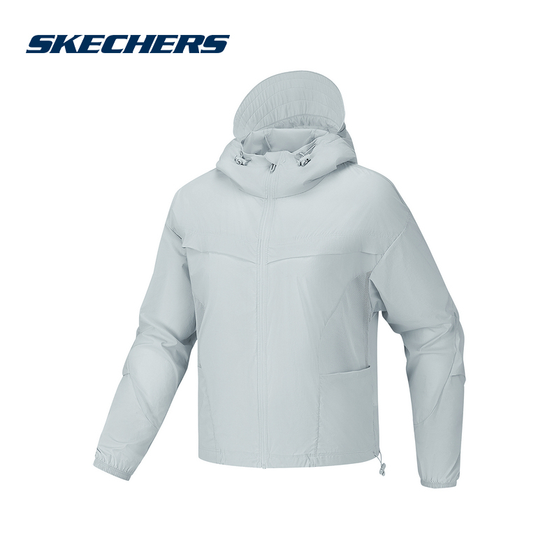Skechers 2026 Summer Women's Sports Casual Comfortable Lightweight Hooded Woven Jacket P226W132 Skechers 2026 Summer Women's Sports Casual Comfortable Lightweight Hooded Woven Jacket P226W132