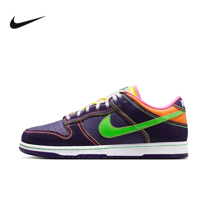 Nike Nike Men's Shoes Dunk Low Green and Purple New Low-Top Sneakers Cushioning Sports Casual Shoes Ir1526-500