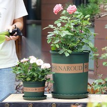 Plastic flower pots with large caliber more than 30 in flower pots Gallon Balcony Large Flower Pot of the moon season Rose turquoi Pendant Flower Pots