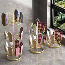 Shoe drying rack outdoor balcony sandal rack shoe drying rack floor-standing rotating slipper hanging shoe rack shoe drying artifact