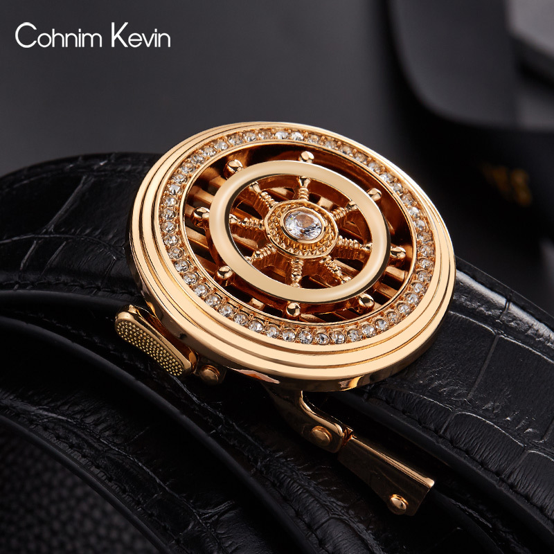 Cohnim Kevin Men's Belt Business Leather Automatic Clutch - tattoo Youth Belt runs