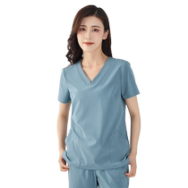 Womens short-sleeved hand wash clothes summer elastic quick-drying dental surgeon overalls brush hand clothes operating room surgical clothes