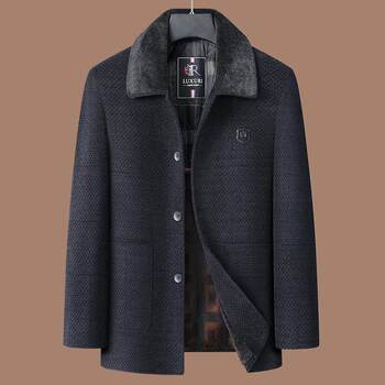 Autumn and winter chenille dad men's thickened jacket