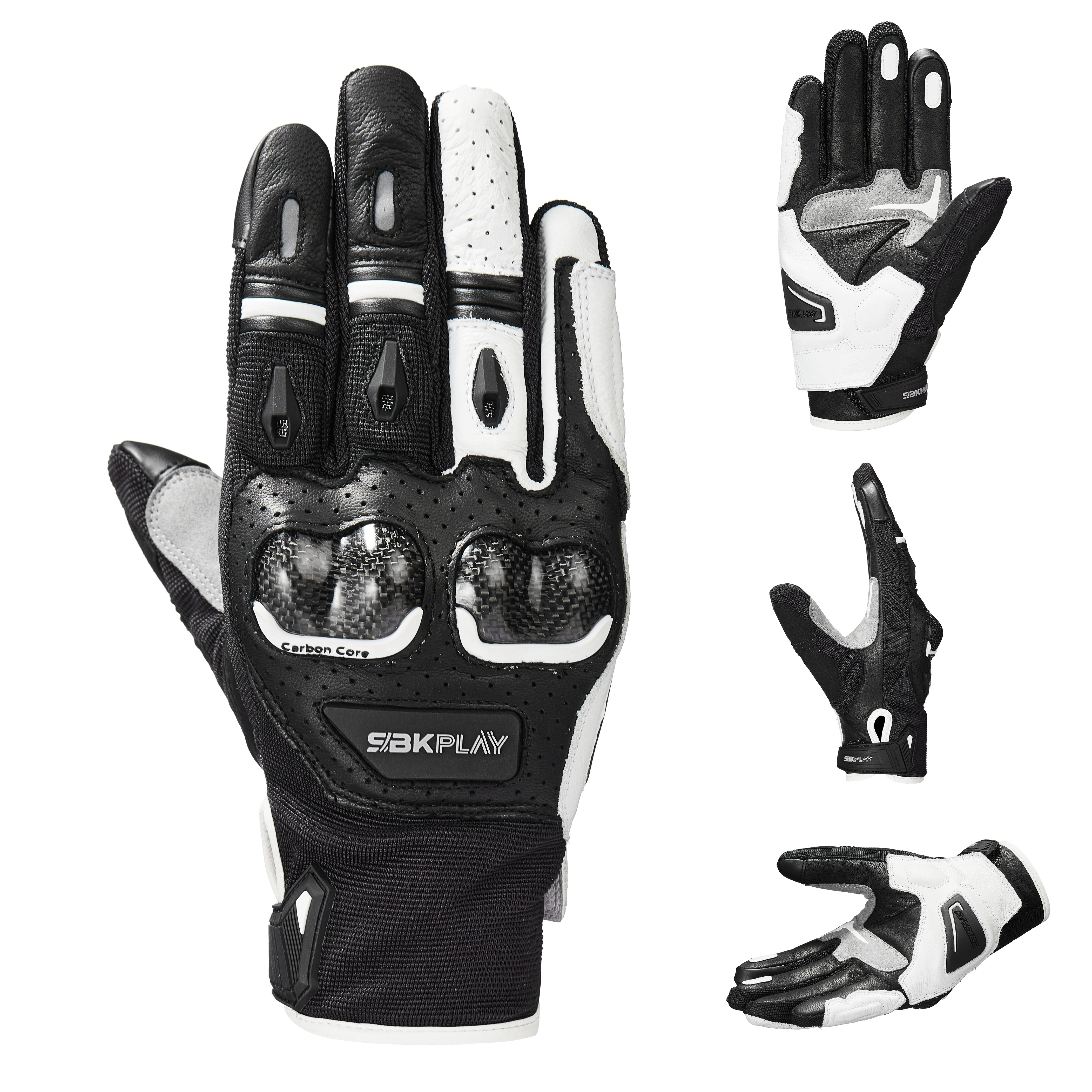 New SBK Summer Carbon Fiber Cycling Gloves Half Leather Full ST 15 Anti - Wheel Eye ST 16 powder