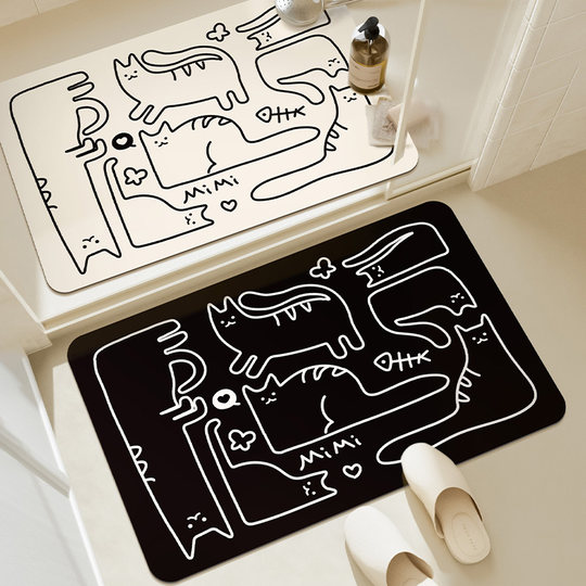 软硅藻泥吸水速干地垫卫生间门口浴室防滑脚垫厕所防摔倒踩脚地垫