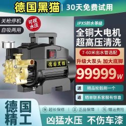 Black Cat High-Pressure Car Washer for Home Use 220V Cleaning Machine High-Power Fully Automatic Car Washing Device Portable Car Brush Pump