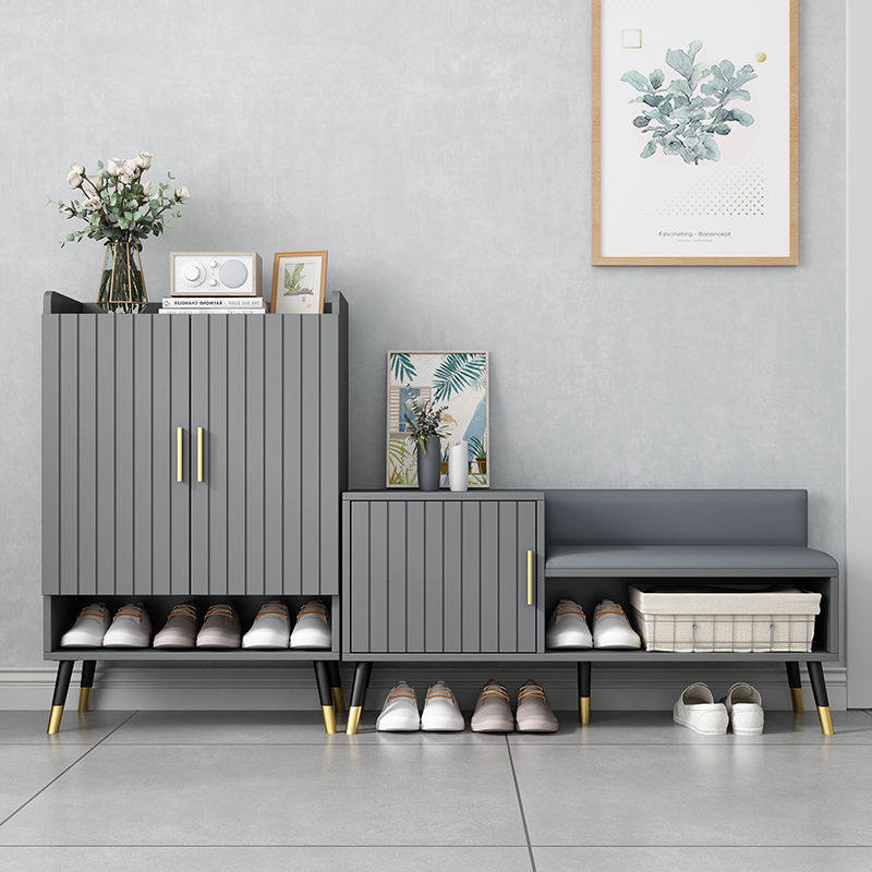 Xinjiang's modern light extravagant shoes cabinet for changing shoes and stool for home entry Xuanguan Great capacity shoe rack to contain storage