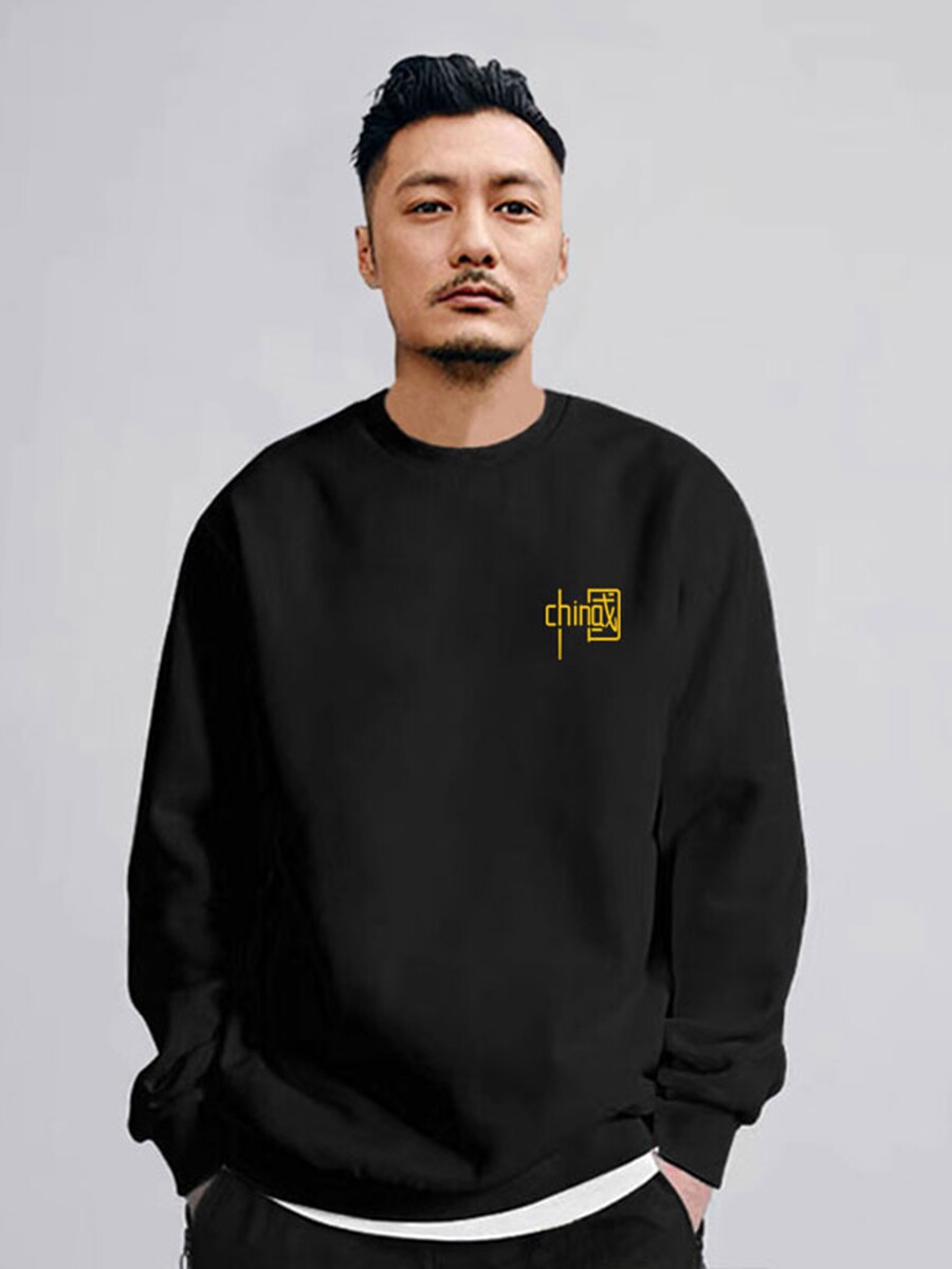 Men's round neck sweater 2022 spring, autumn and winter new cotton men's long-sleeved t-shirt plus velvet thick bottoming shirt top