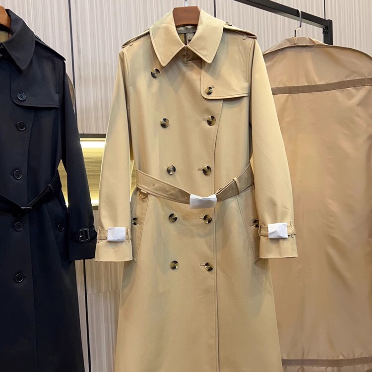 2026 Spring and Autumn New British Style Elegant Slim Long Coat Women's Double-Breasted Lapel Kensington Trench Coat
