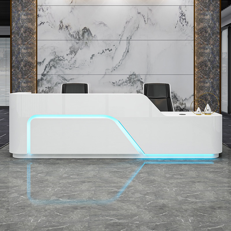 Front Desk Reception Desk Company Baking Lacquer Office Front Desk Desk Reception Brief Beauty Salon Counter Bar Counter Bar Terrace Custom-Taobao