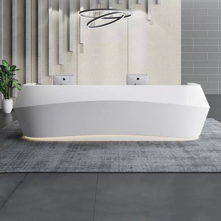 Company Painting Front Desk Simple Modern Desk Arc Bar Beauty Bar Customized at Cabinet