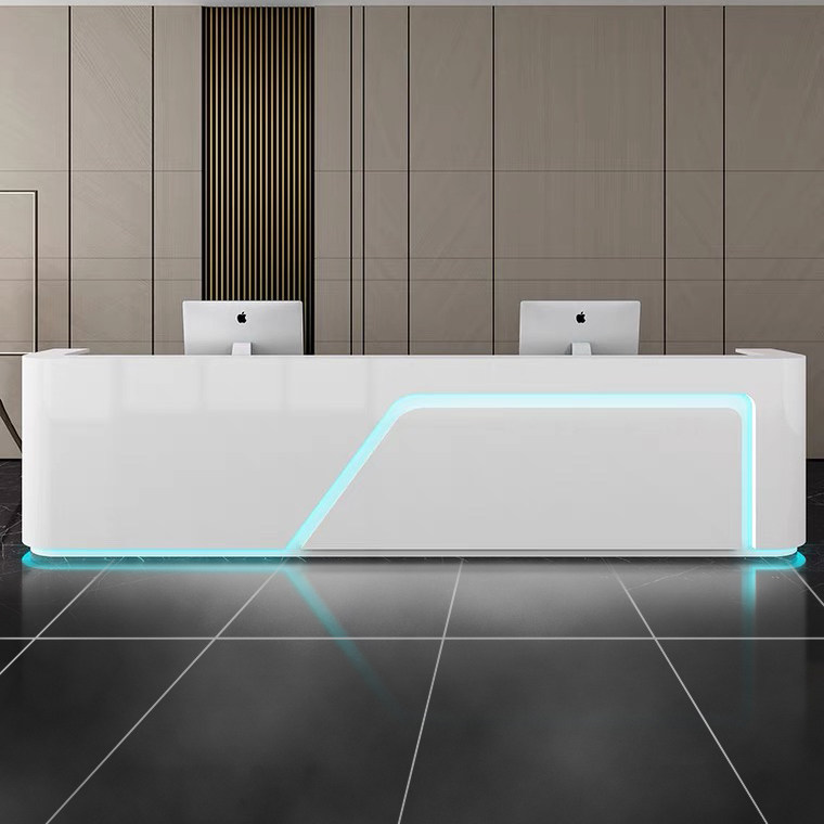 Company Front Desk Simply Modern White Painting Desk Bar Atmospheric Beauty Bar