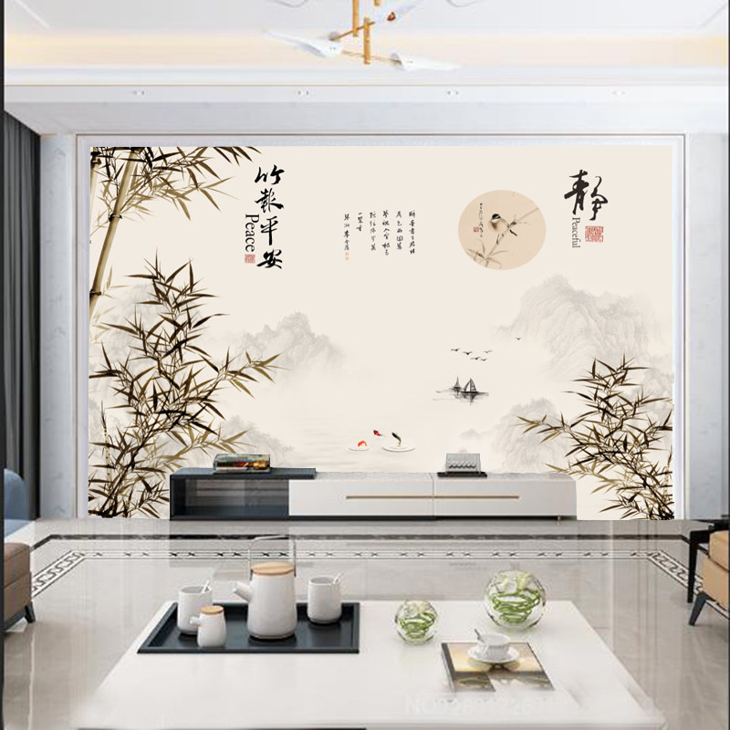 震惊全网!山水宁静致远电视背景墙到底有多绝?新中式客厅天花板实测🔥-集成板-淘宝好物网