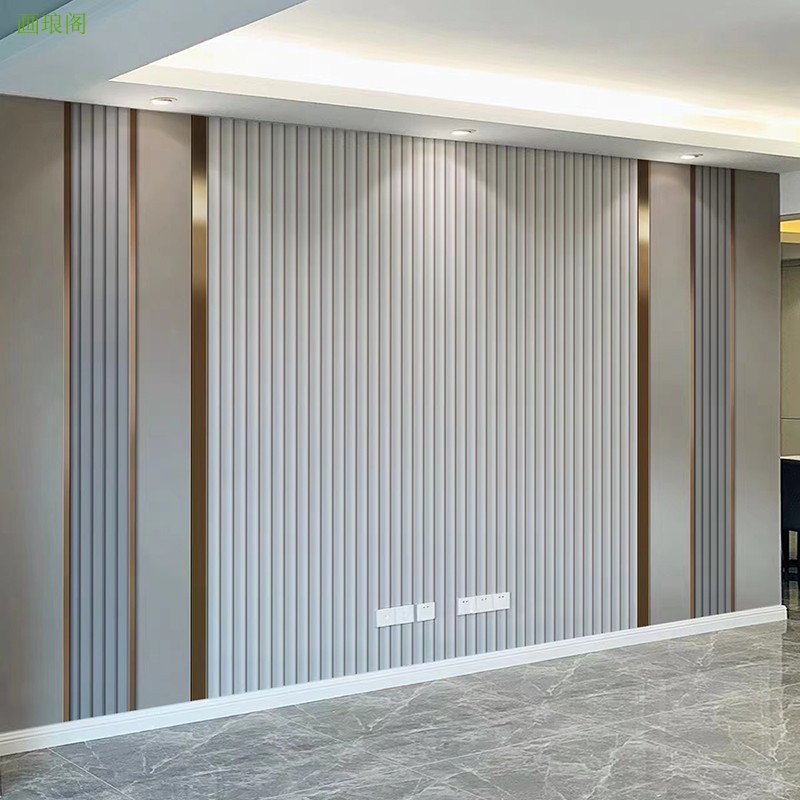 Modern minimalist bamboo wood fiber integrated wall panel living room TV bedroom background wall panel 3D three-dimensional video clip board