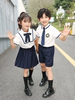 Хлопковая детская летняя одежда для детского сада, форма для школьников, комплект, в британском стиле