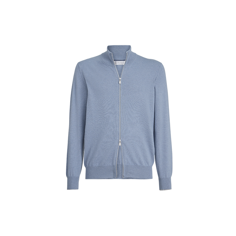 [BC男装春夏新品]Brunello Cucinelli 简约休闲高领羊绒针织开衫