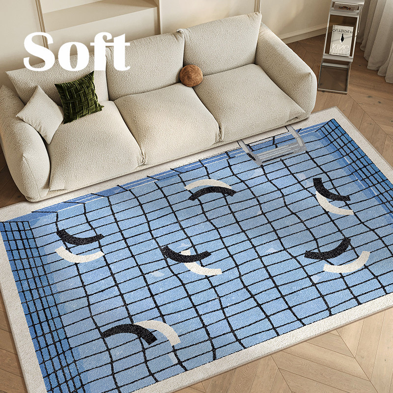 Ins cartoon cute swimming pool carpet sofa coffee table floor mat home cloakroom mirror anti-slip bedroom bedside blanket