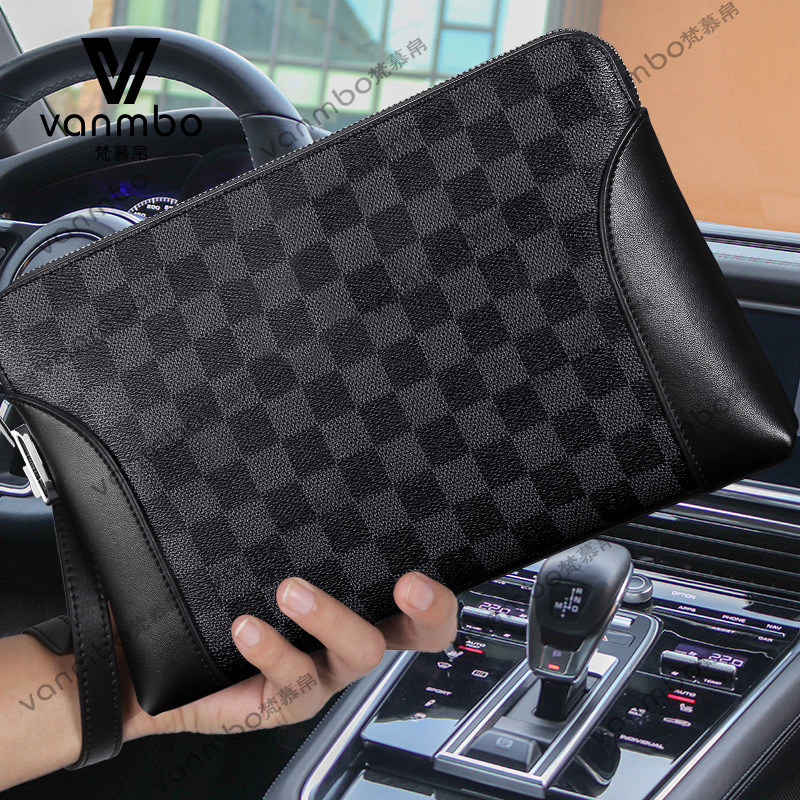 Men's genuine leather handbag 2022 new leather clip male calf leather handbag male casual envelope handbag handbag handbags