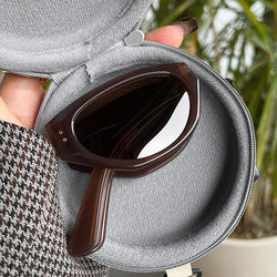 gm brown cat's eye foldable sunglasses women's 2025 New arrival Fancy polarized myopia sunglasses men's UV protection