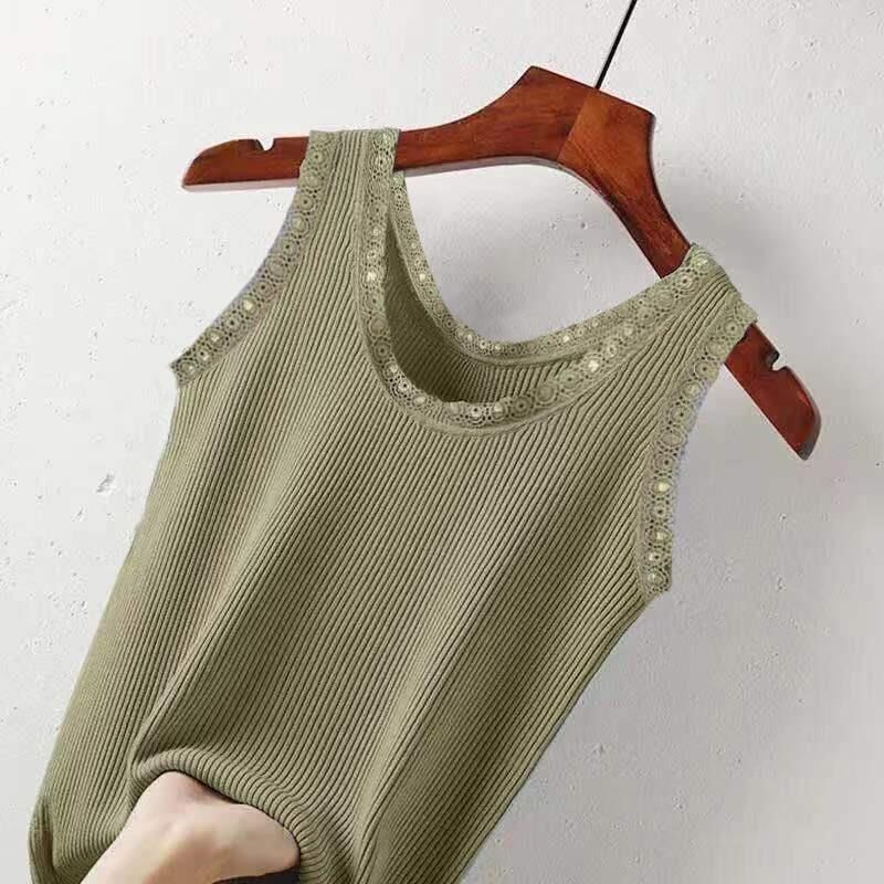 Modale summer knit thread harness vest female lace lace big size for outside wearing an inner lap breathable undershirt